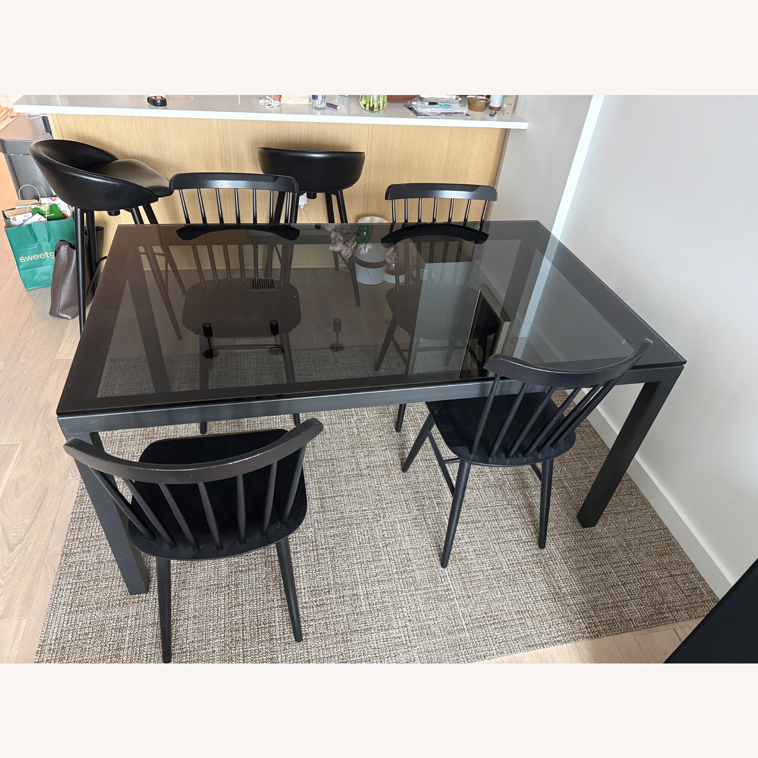 Room & Board Parsons Black Glass Dining Table - image-2