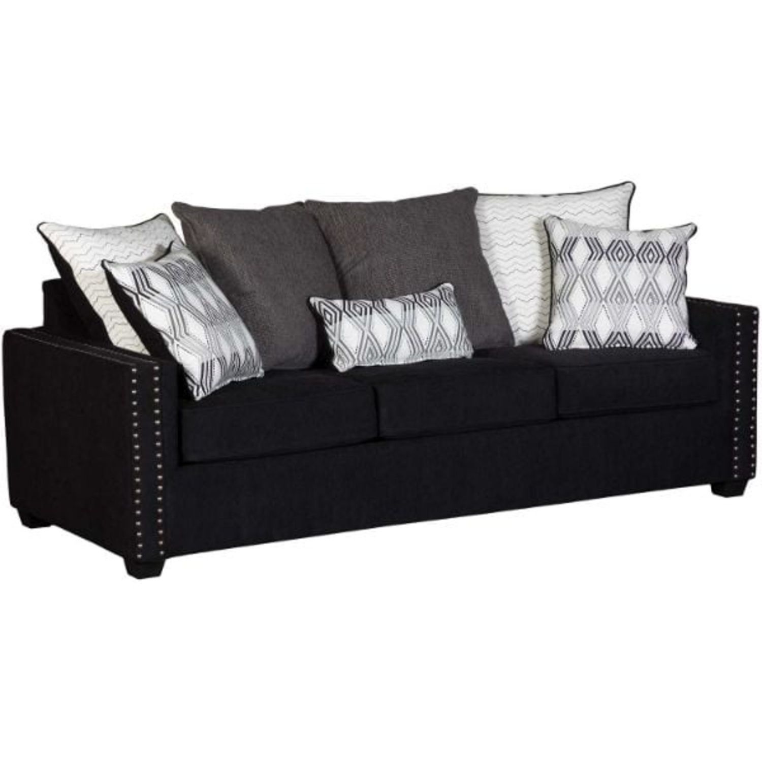 Black Velvet 2 Seater Sofa - image-4