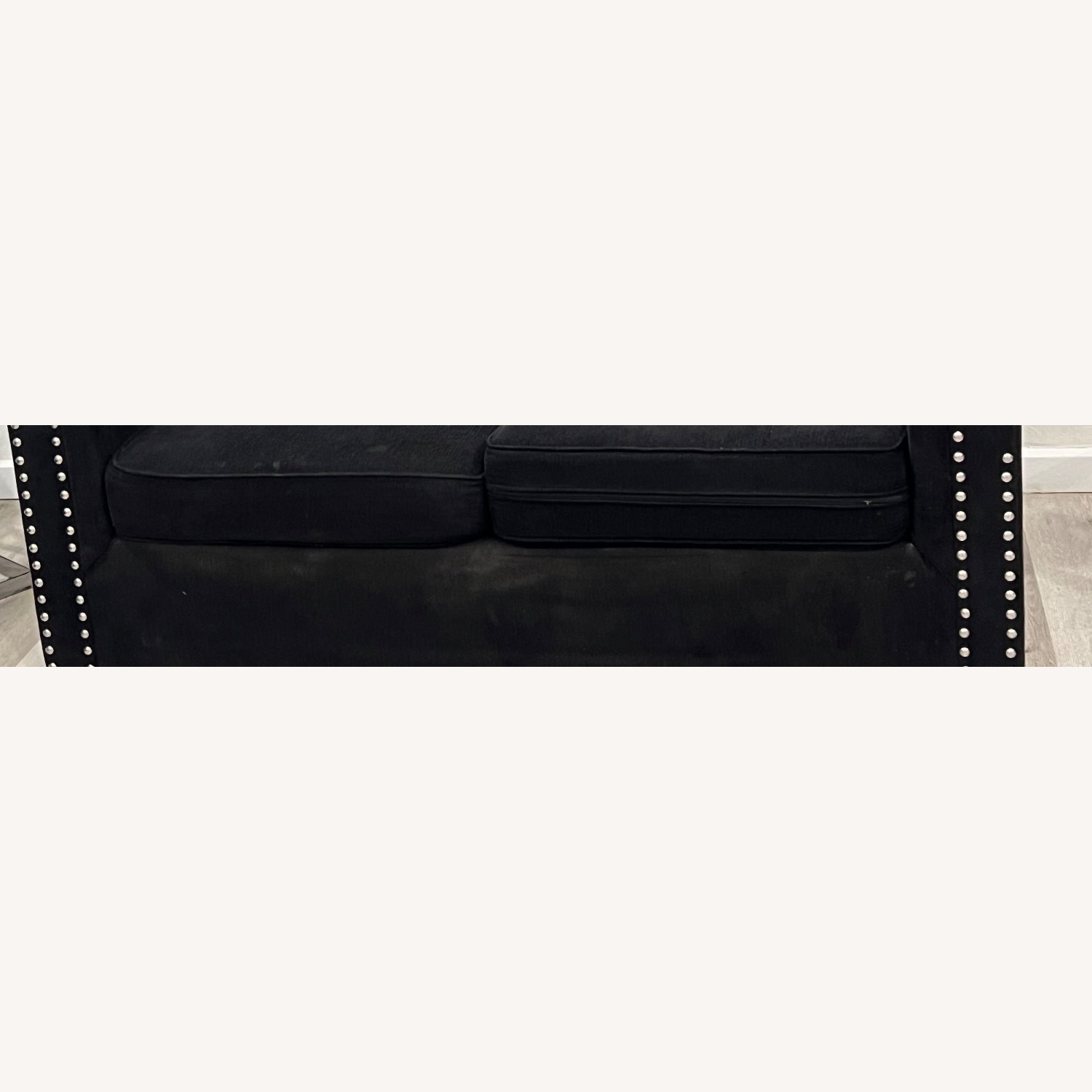 Black Velvet 2 Seater Sofa - image-1