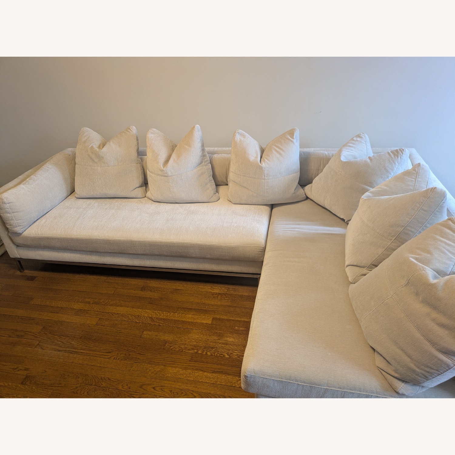 Z Gallerie Ventura Chenille Ivory Sectional - image-3