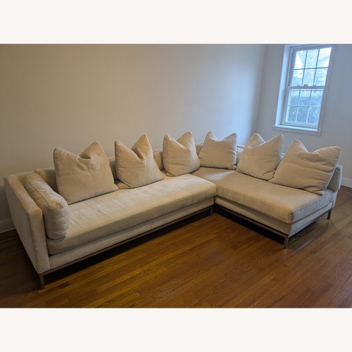 Used Z Gallerie Ventura Chenille Ivory Sectional  for sale on AptDeco