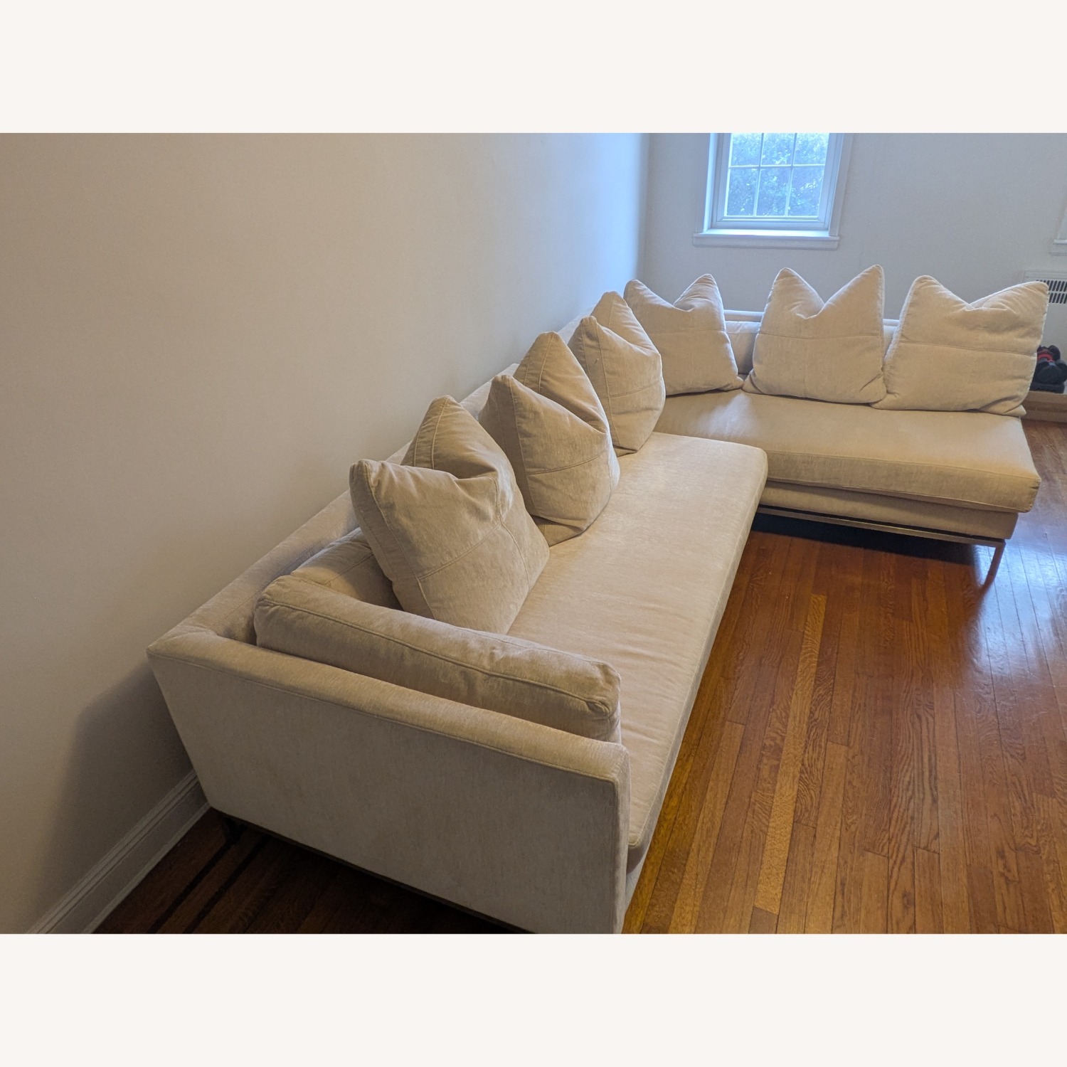 Z Gallerie Ventura Chenille Ivory Sectional - image-2