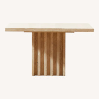 CB2 Carve Travertine Cocktail Table