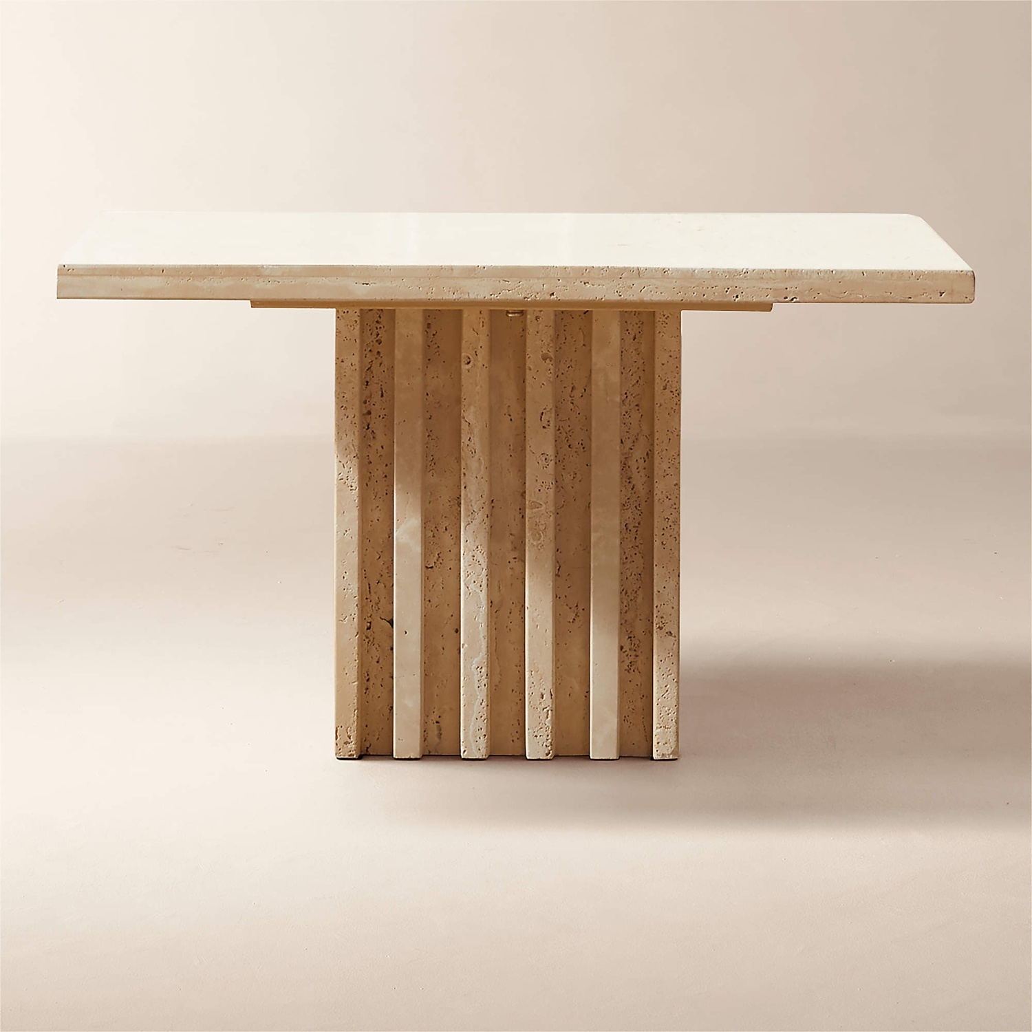 CB2 Carve Travertine Cocktail Table - image-4