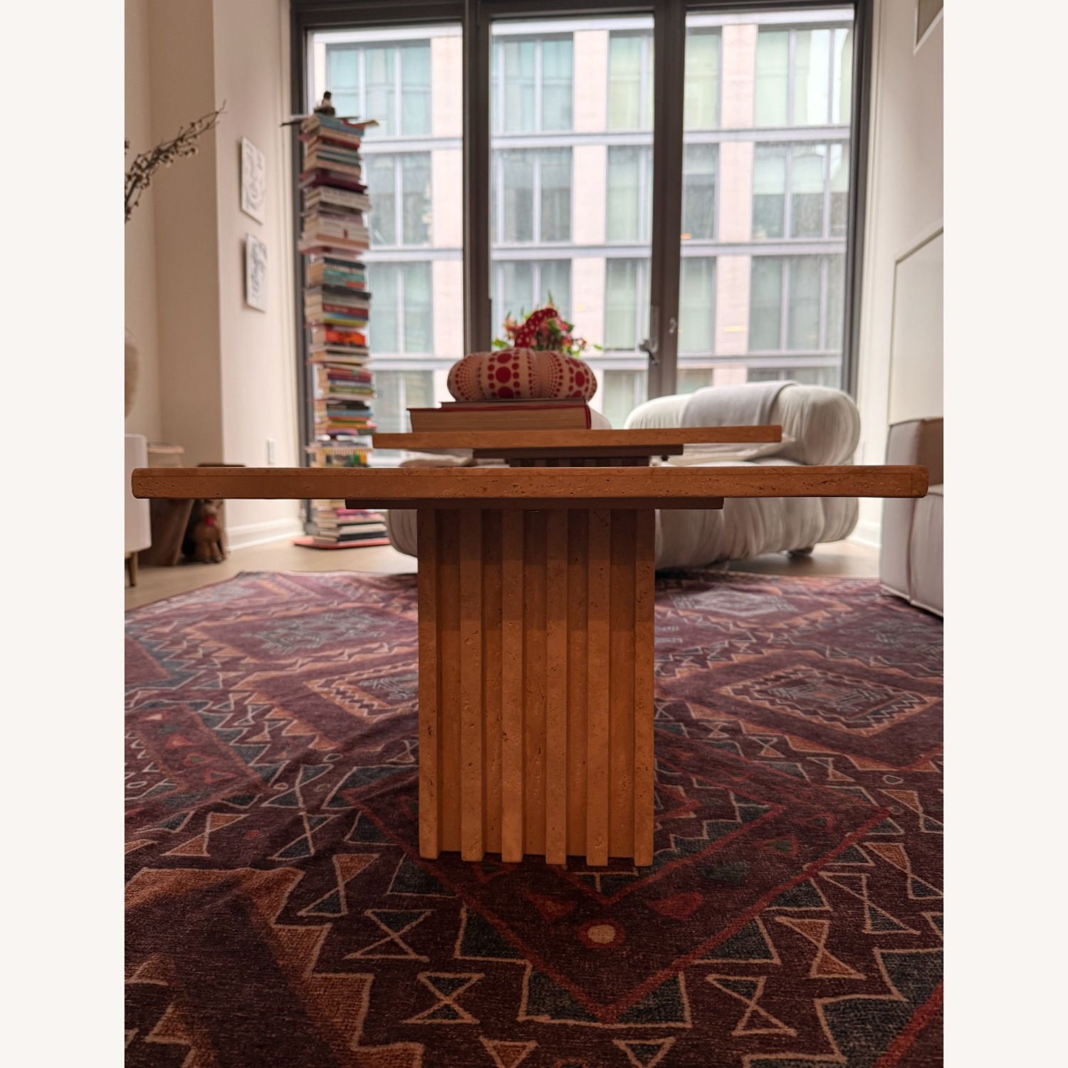 CB2 Carve Travertine Cocktail Table - image-3