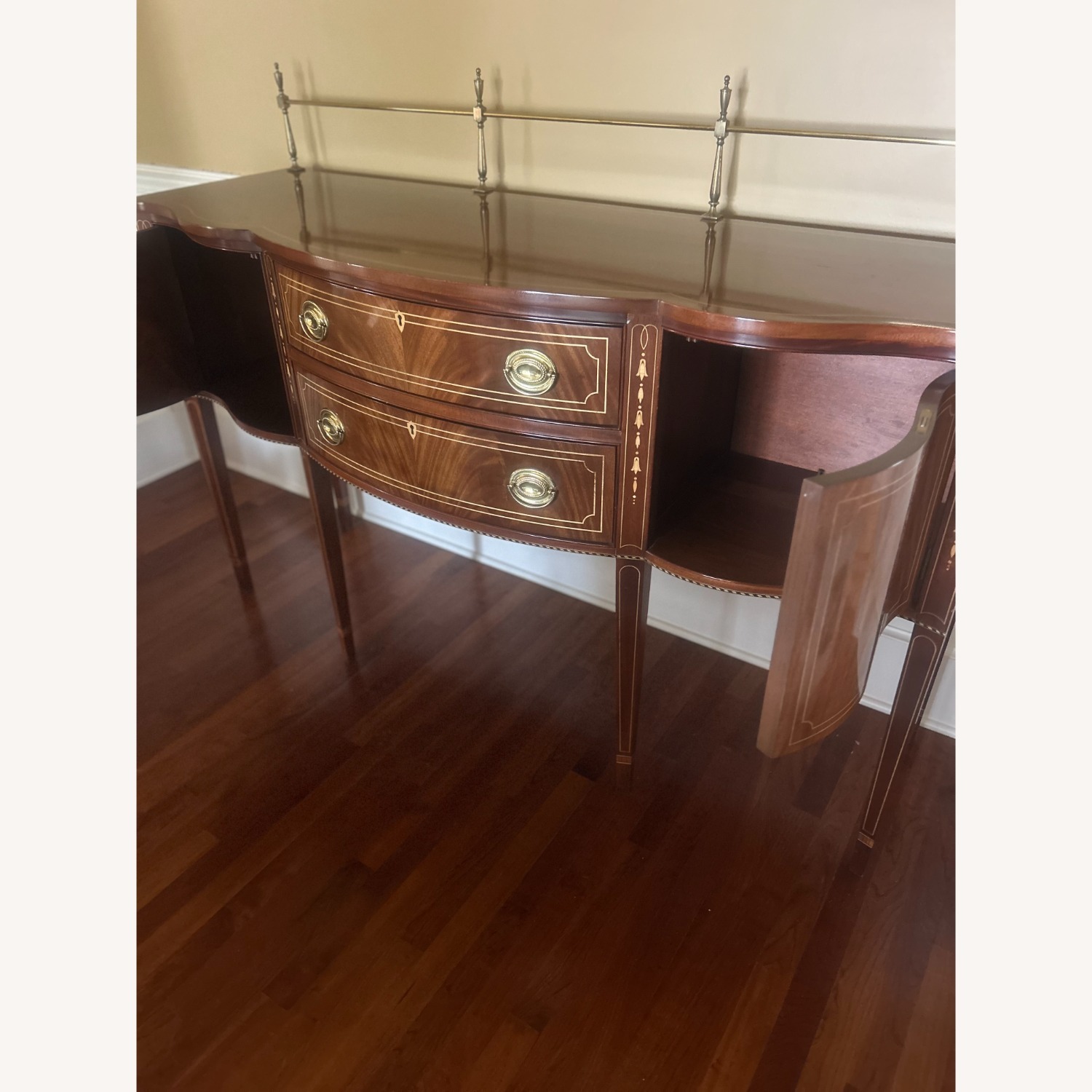 Stickley Inlaid Mahogany Sideboard W Gallery - image-4