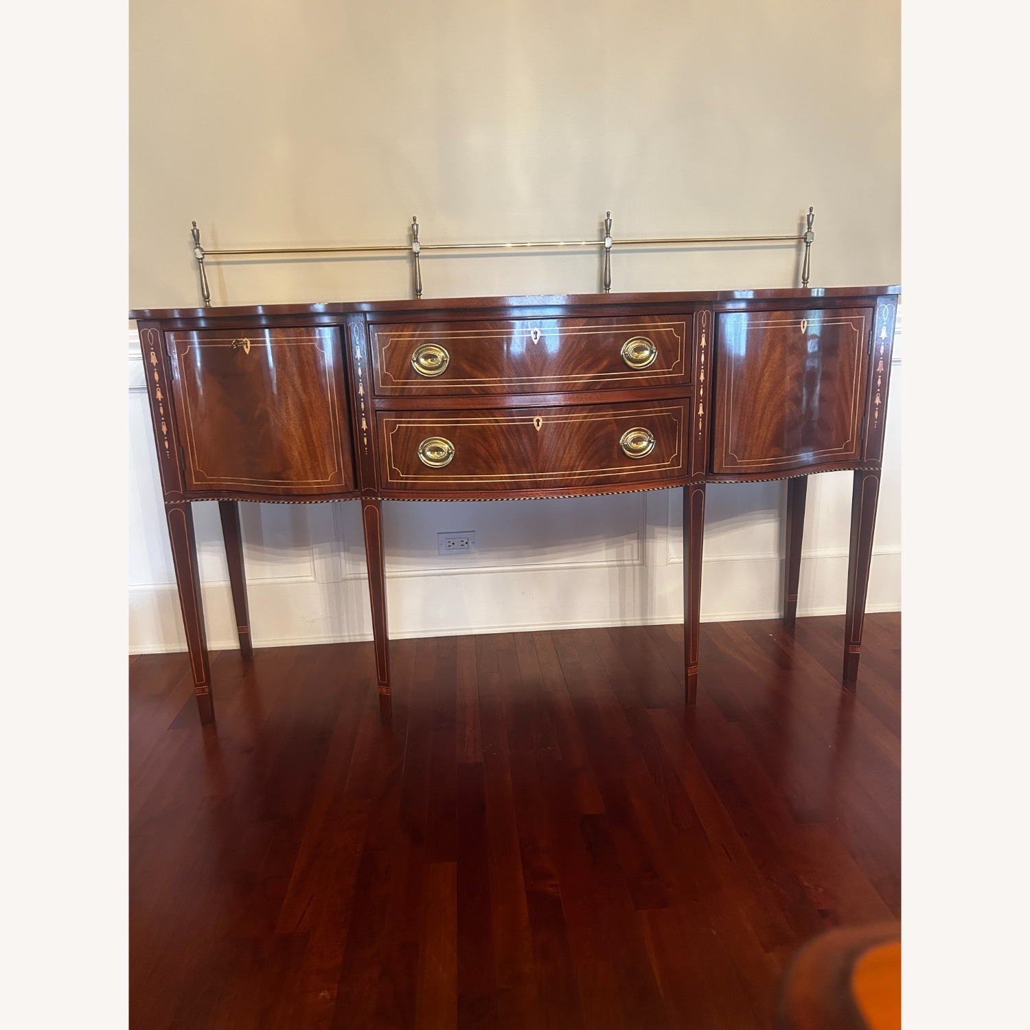 Stickley Inlaid Mahogany Sideboard W Gallery - image-1