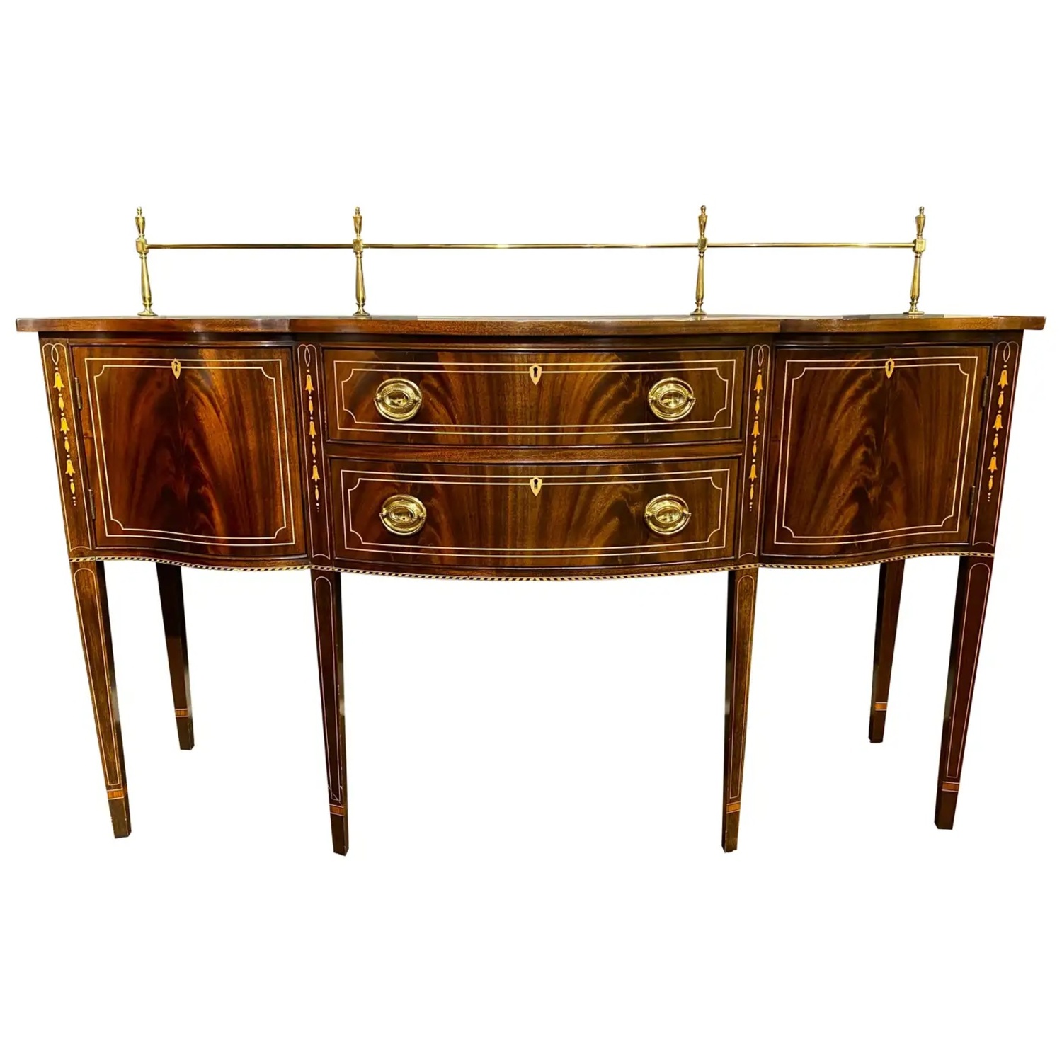 Stickley Inlaid Mahogany Sideboard W Gallery - image-8
