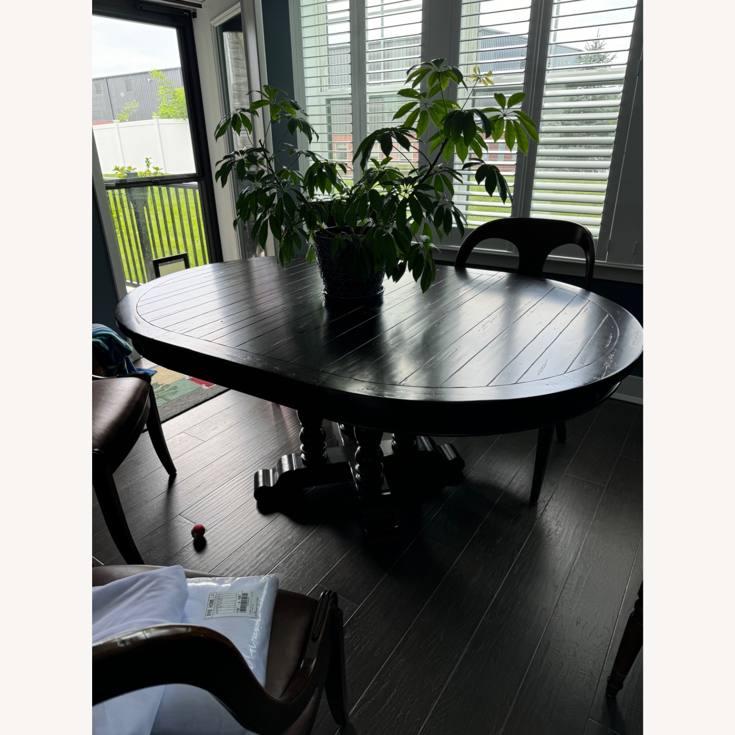 Pottery Barn Hayden Dark Brown Wood Dining Table - image-5