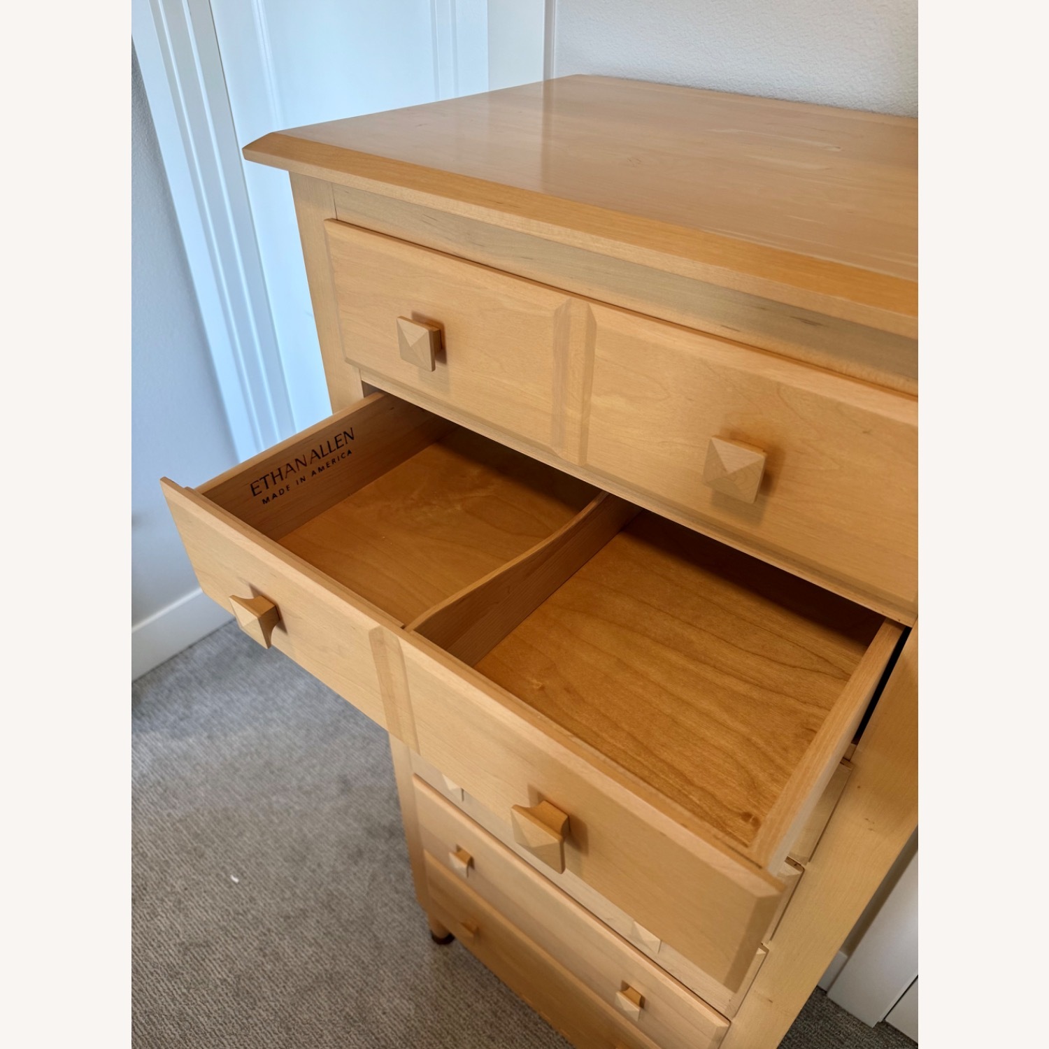 Ethan Allen Light Brown Wood Dresser - image-5