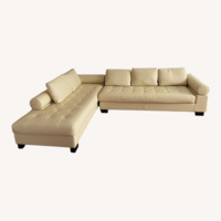 Casa Novalia White Leather 2 Piece Sectional