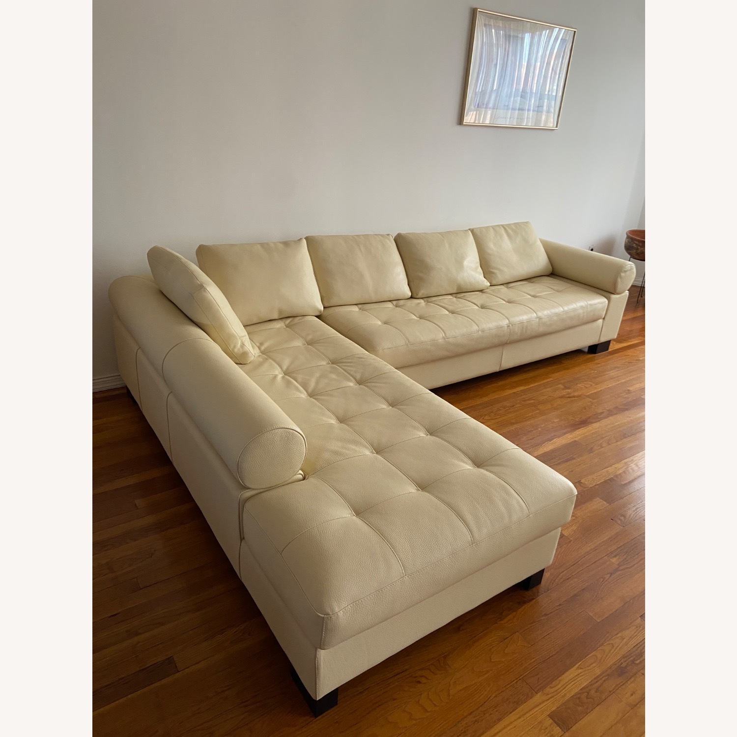 Casa Novalia White Leather 2 Piece Sectional - image-2