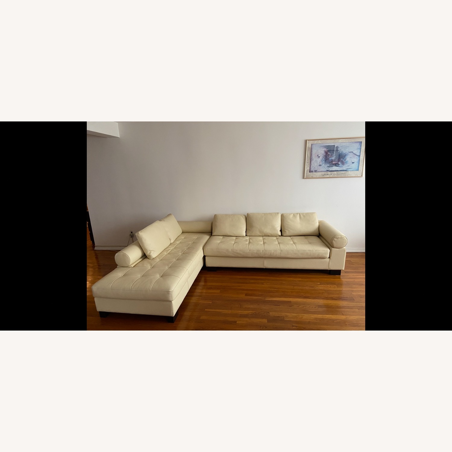 Casa Novalia White Leather 2 Piece Sectional - image-1
