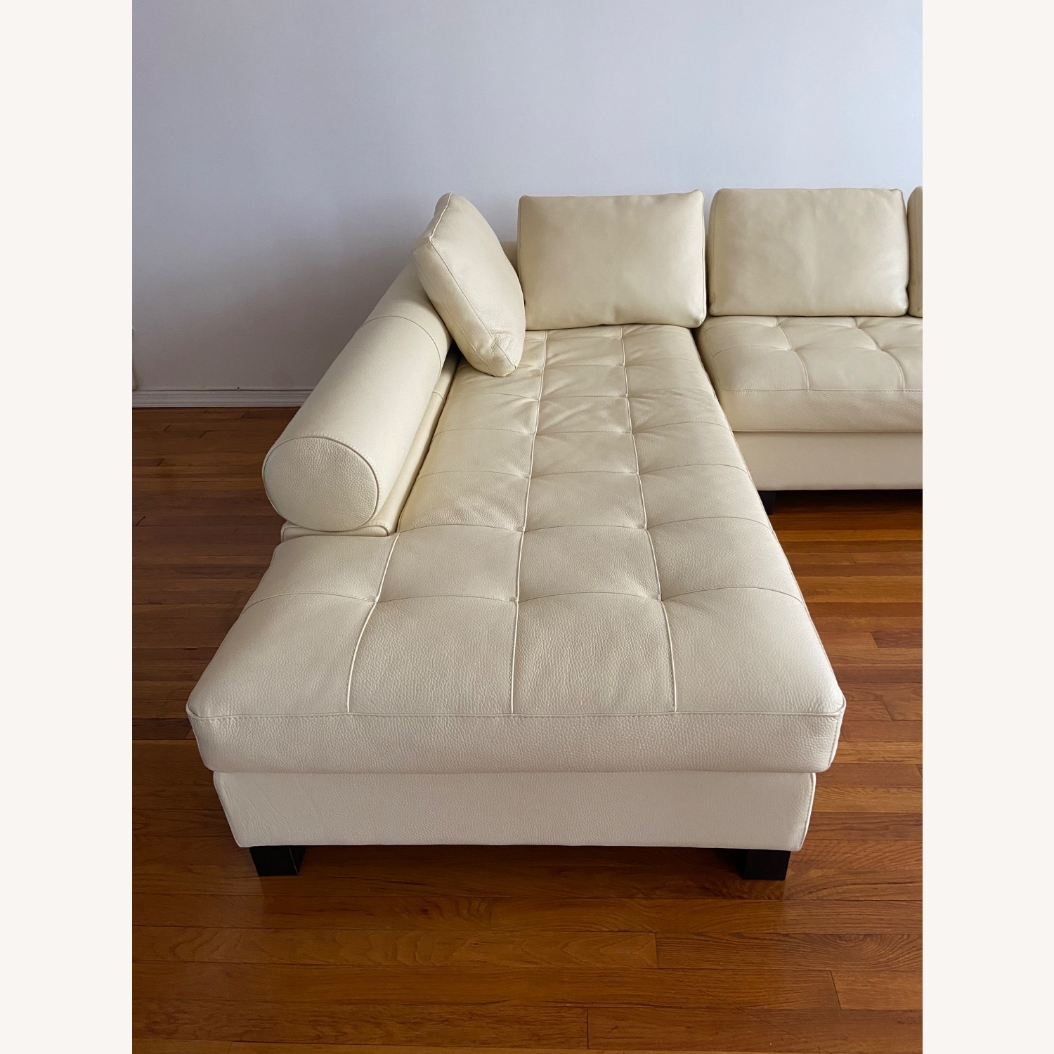 Casa Novalia White Leather 2 Piece Sectional - image-3