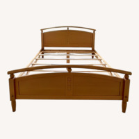 Ethan Allen Light Brown Wood Queen Bed