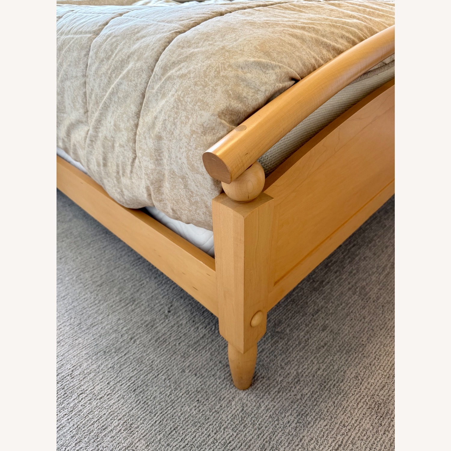 Ethan Allen Light Brown Wood Queen Bed - image-3