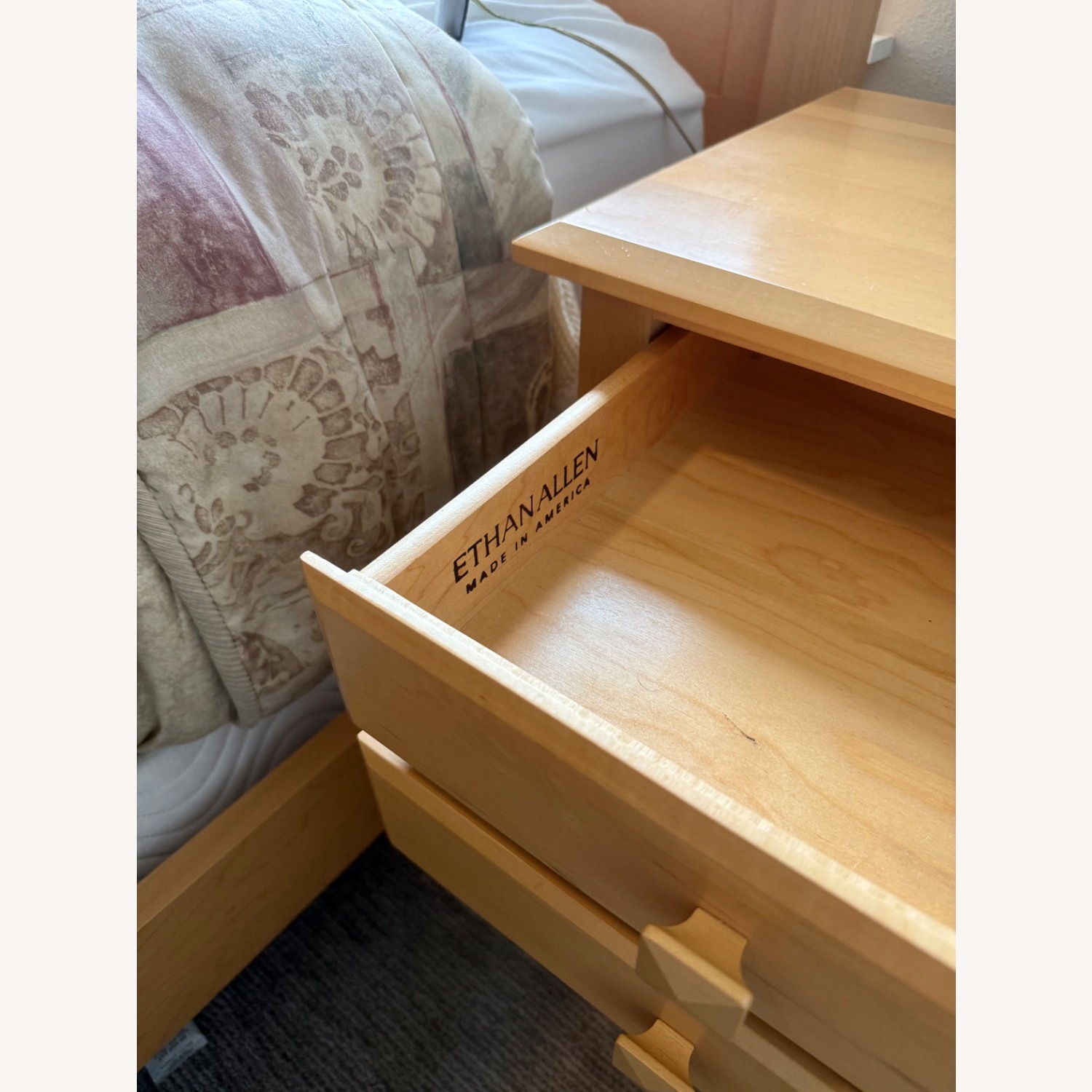 Ethan Allen Light Brown Wood Nightstands - image-6