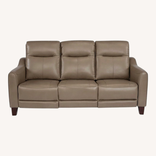 Used Flexsteel Latitudes Light Brown Leather Power Sofa for sale on AptDeco