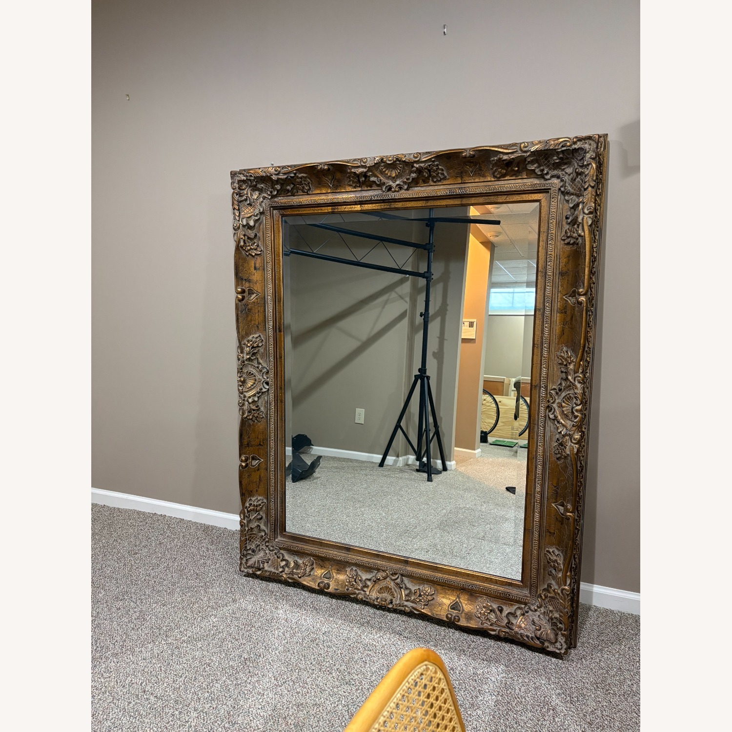 Black Wood Wall Mirror - image-2
