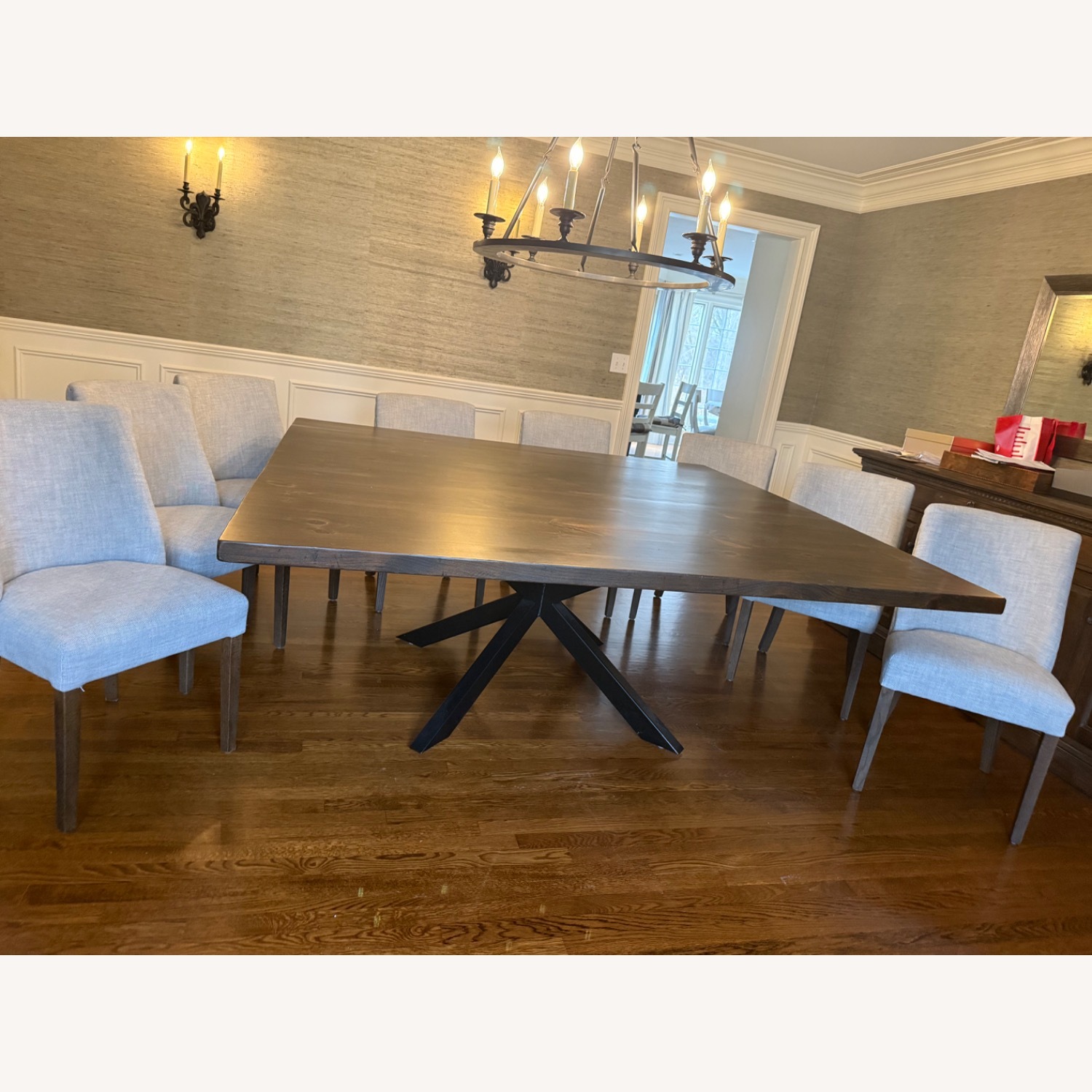 Vintage/Antique Dark Brown Wood Dining Table - image-4