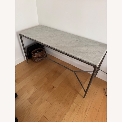Used Restoration Hardware Thaddeus White Marble Desk for sale on AptDeco