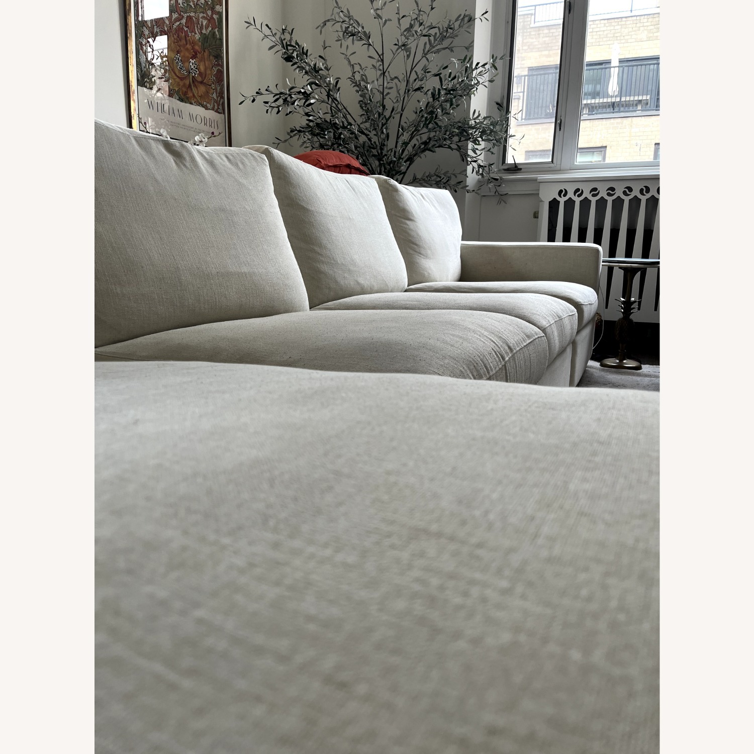 Crate & Barrel Oceanside White Fabric 2 Piece Sectional - image-7