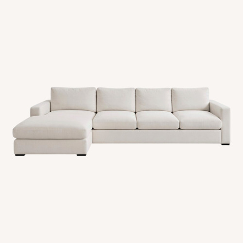 Used Crate & Barrel Oceanside White Fabric 2 Piece Sectional for sale on AptDeco