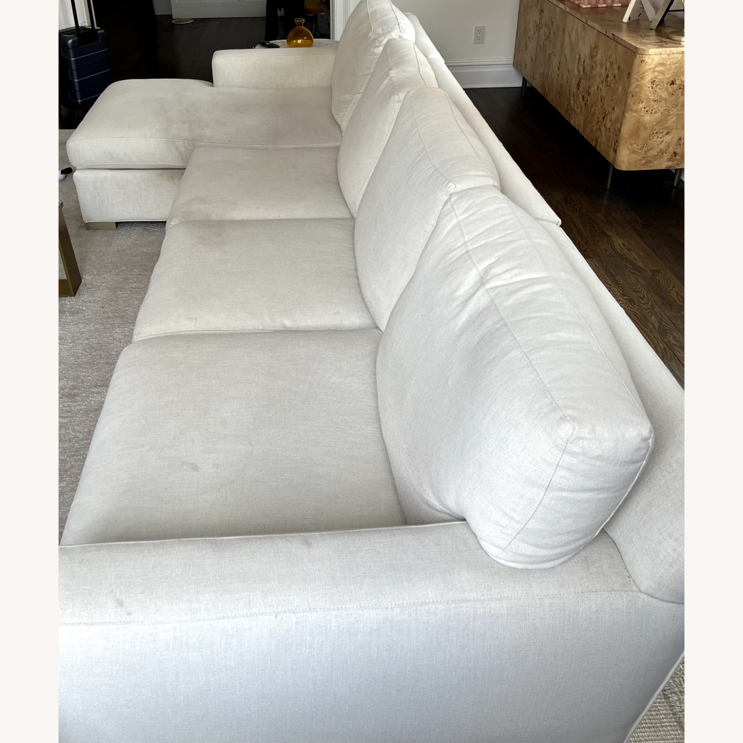 Crate & Barrel Oceanside White Fabric 2 Piece Sectional - image-8