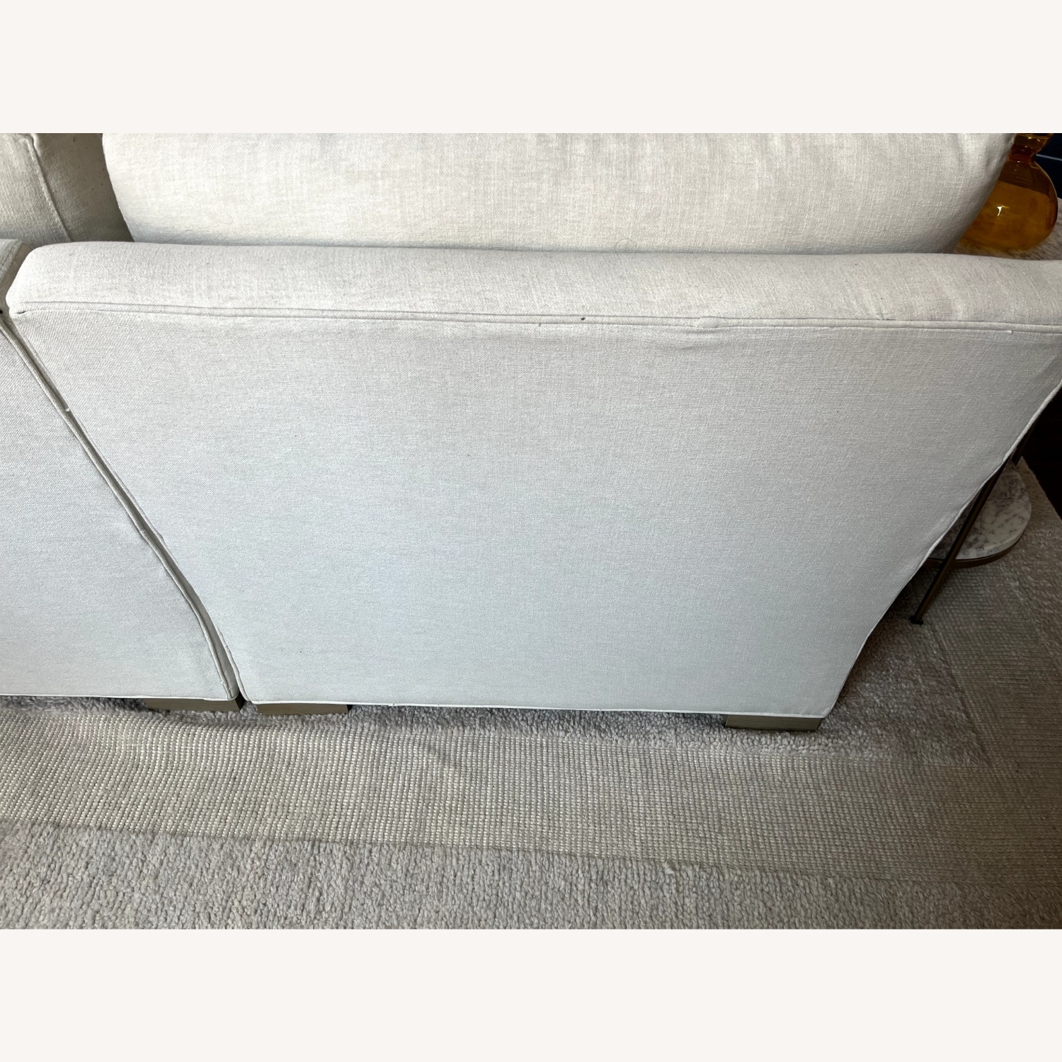 Crate & Barrel Oceanside White Fabric 2 Piece Sectional - image-3