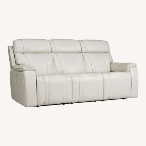 Used Sound Tech By Shaq Ice Leather Triple Power Reclining Sofa With Audio for sale on AptDeco