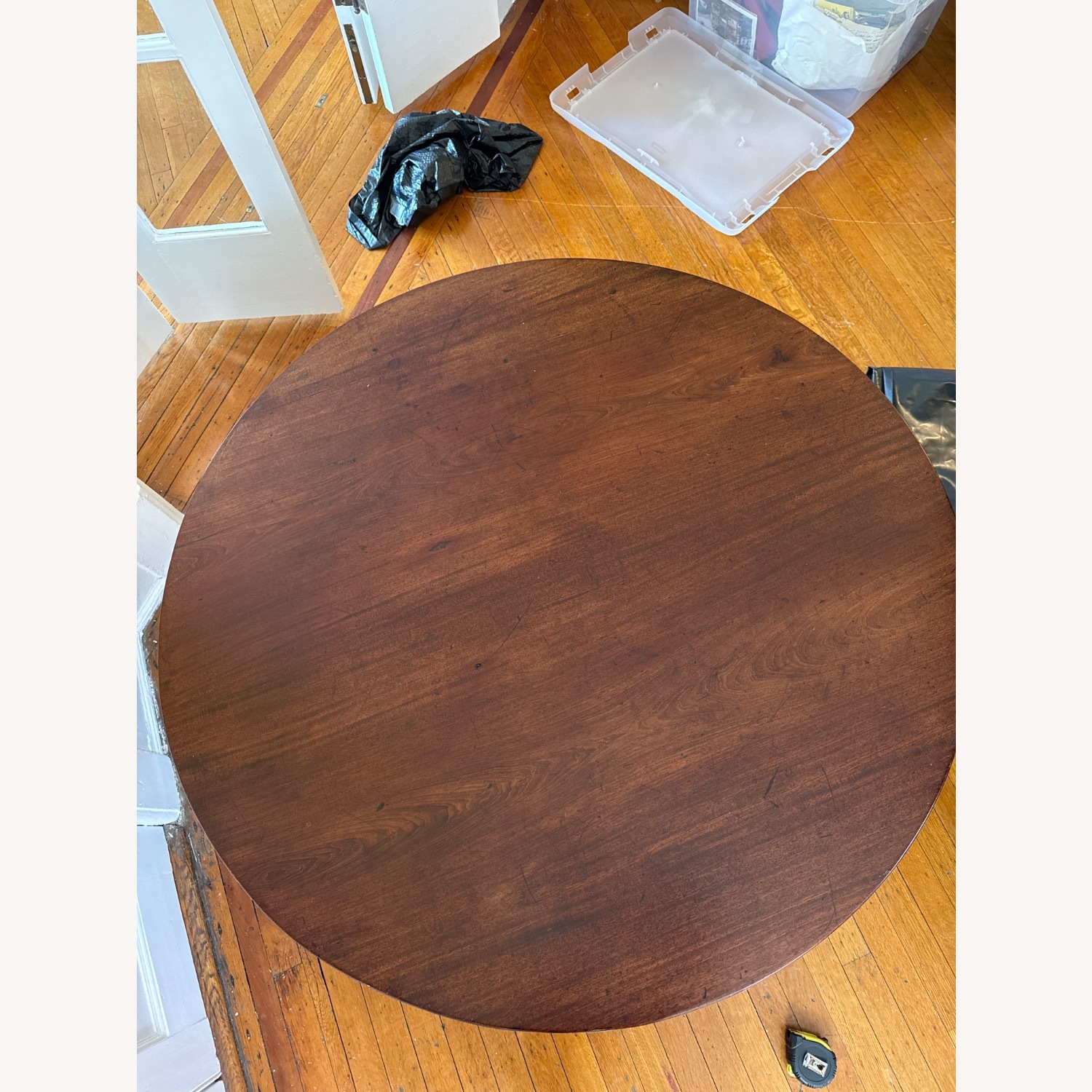 Antique Dark Brown Wood Coffee Table  - image-4