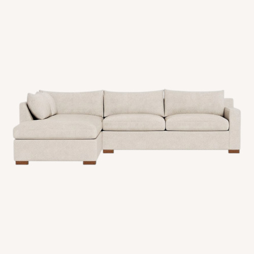 Used Interior Define Light Gray Sloan Bumper Sleeper Sectional for sale on AptDeco