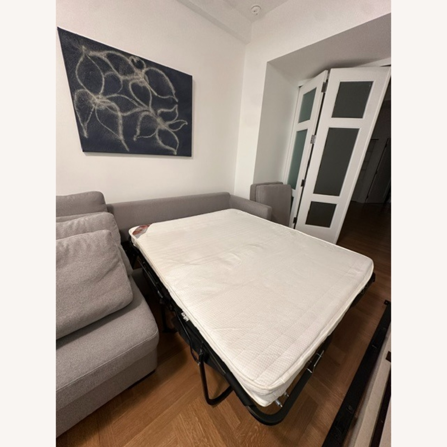 Interior Define Light Gray Sloan Bumper Sleeper Sectional - image-4