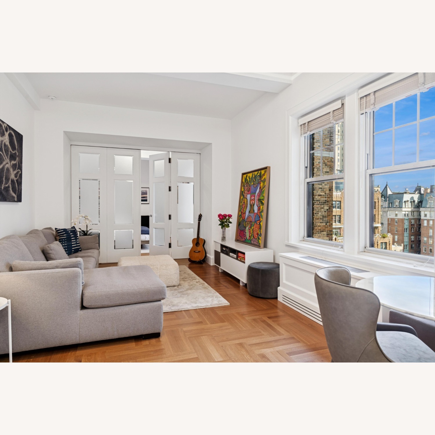 Interior Define Light Gray Sloan Bumper Sleeper Sectional - image-1