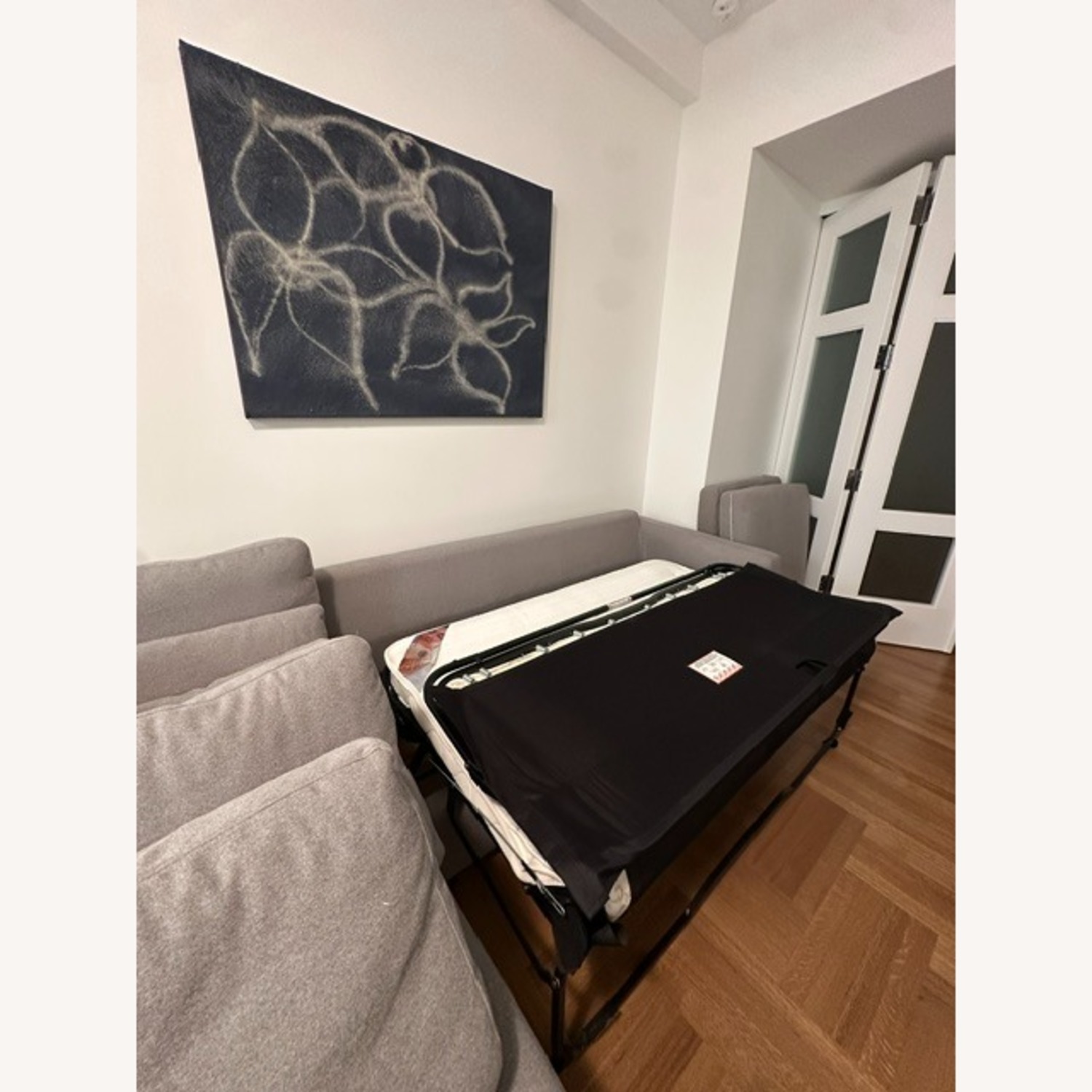 Interior Define Light Gray Sloan Bumper Sleeper Sectional - image-3