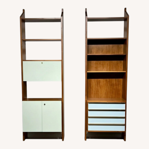 Used Vintage Bookcases in Wood, 1960’s est., Set of 2 for sale on AptDeco