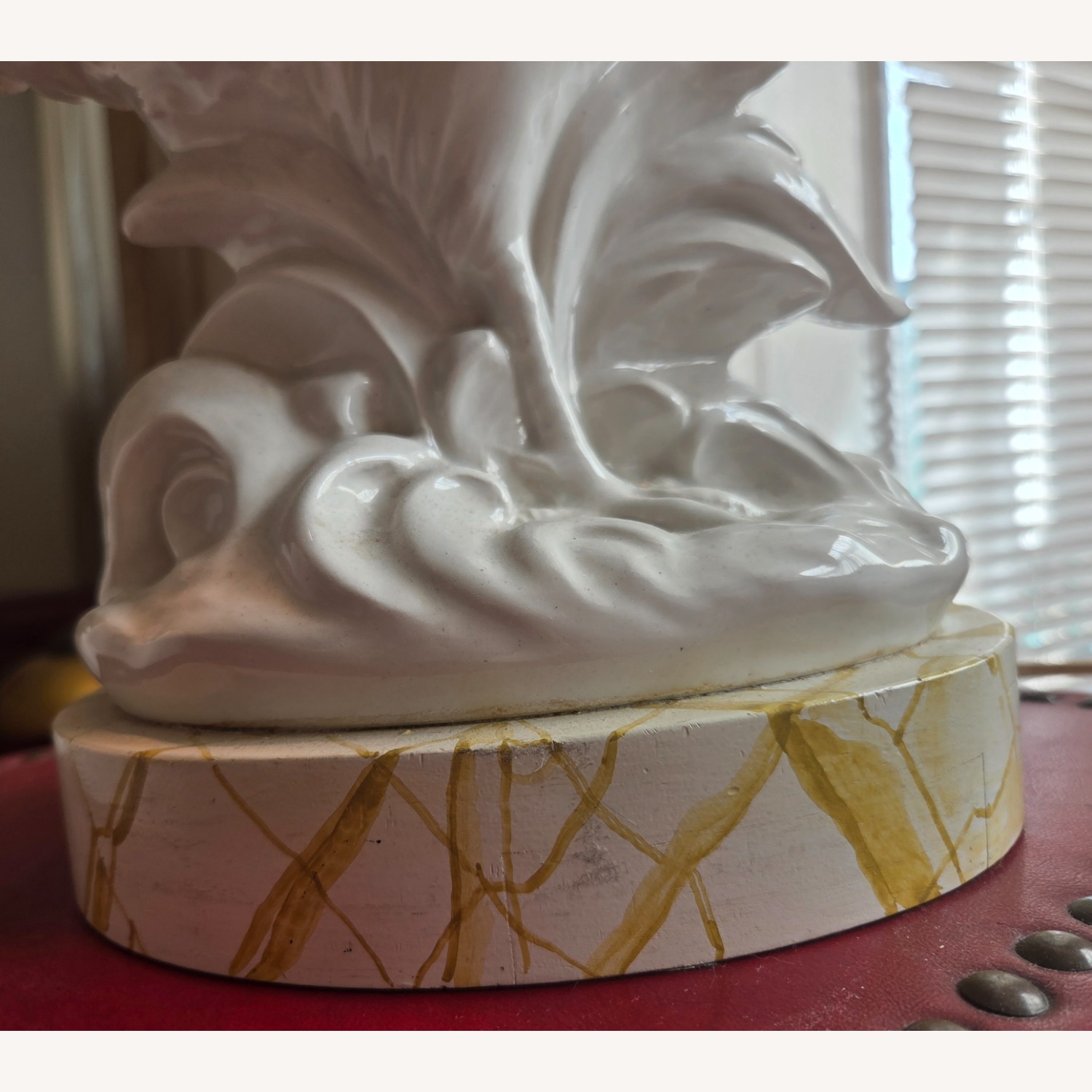 Vintage White Ceramic Rooster Table Lamp - image-12