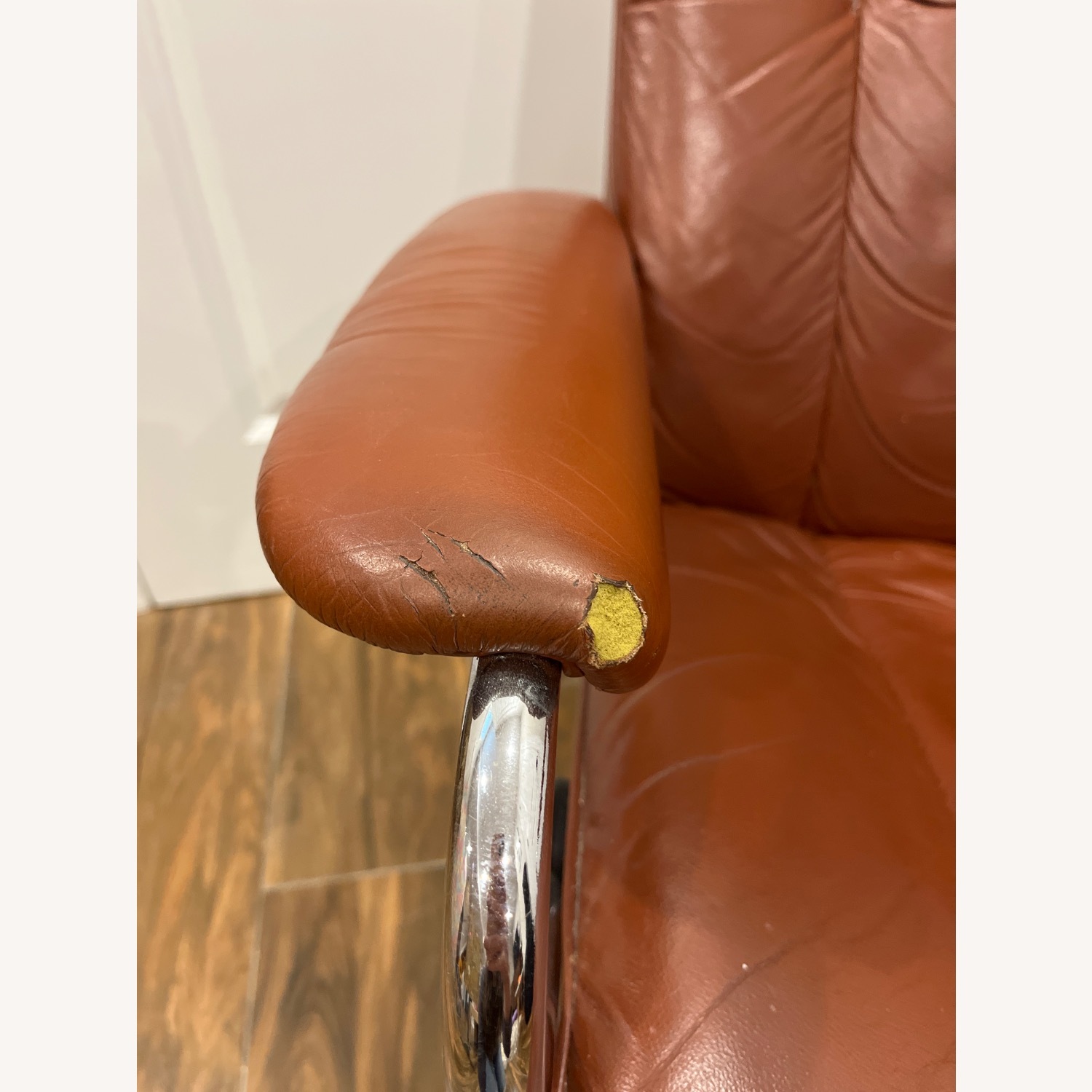 Dark Brown Faux Leather Recliner - image-4