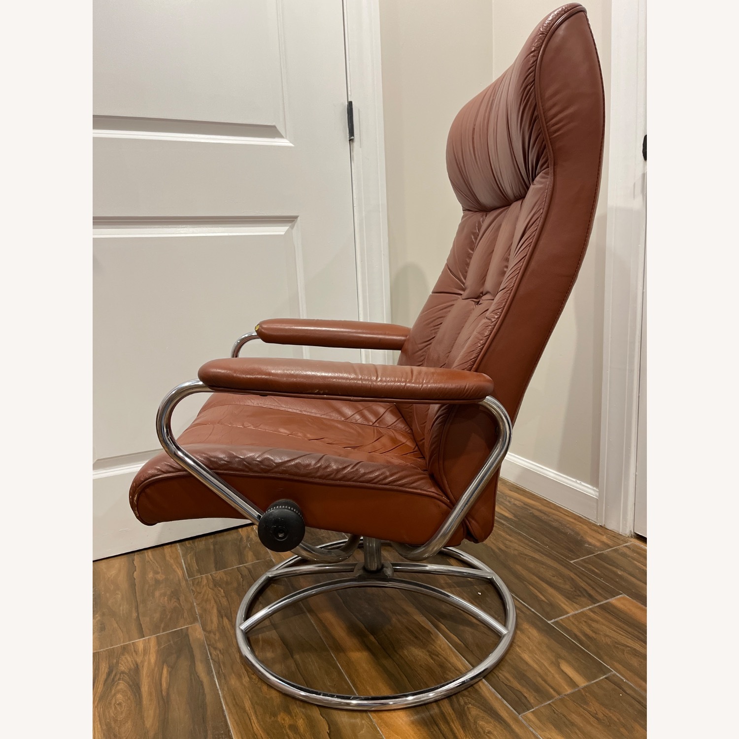 Dark Brown Faux Leather Recliner - image-3