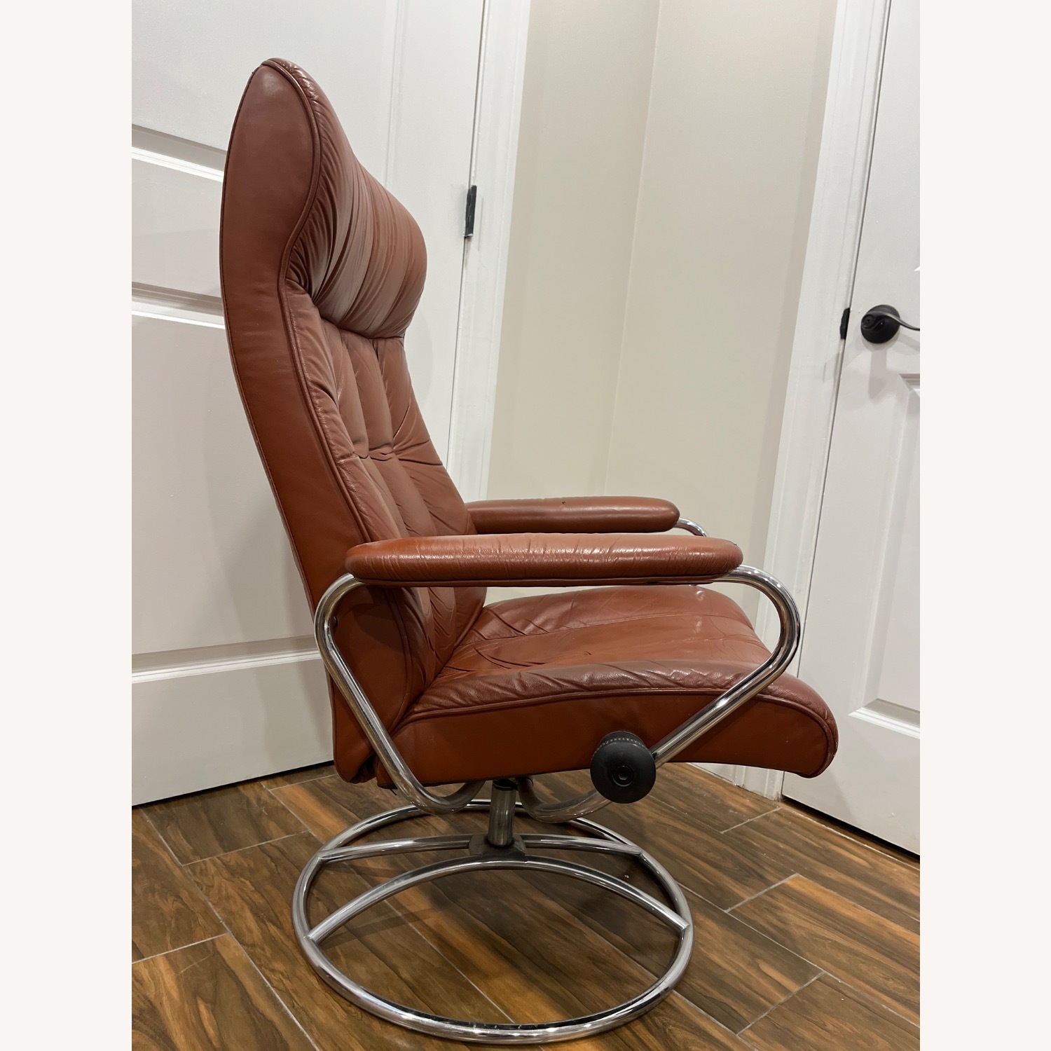 Dark Brown Faux Leather Recliner - image-7