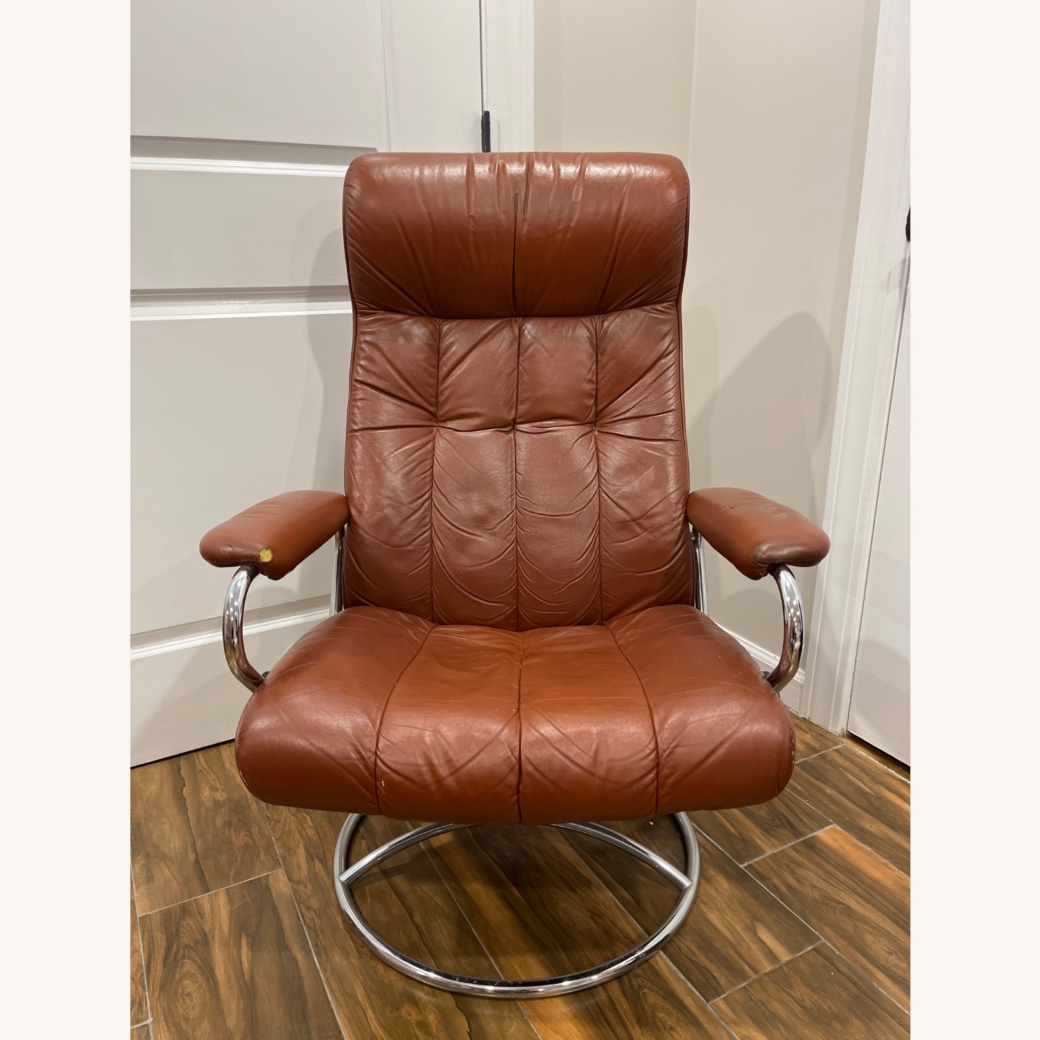 Dark Brown Faux Leather Recliner - image-1