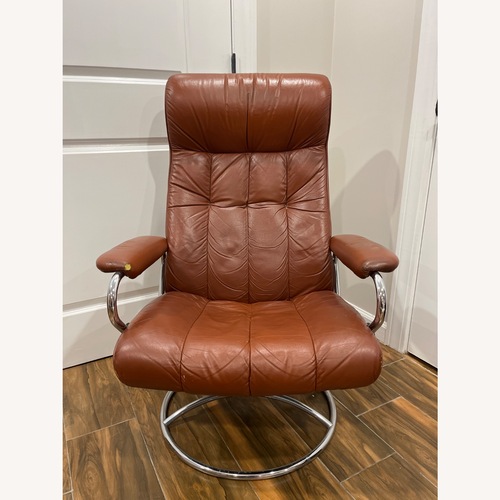 Used Dark Brown Faux Leather Recliner for sale on AptDeco
