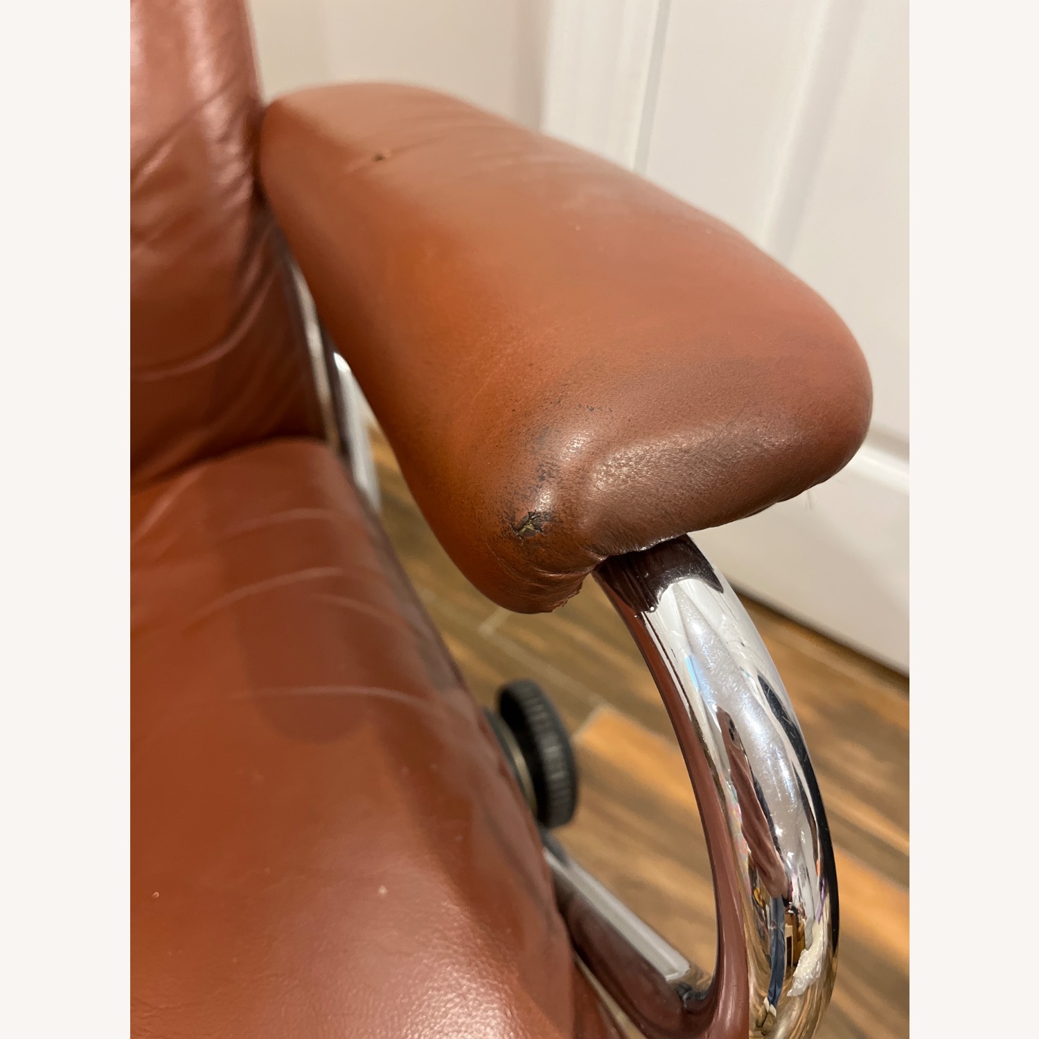 Dark Brown Faux Leather Recliner - image-6