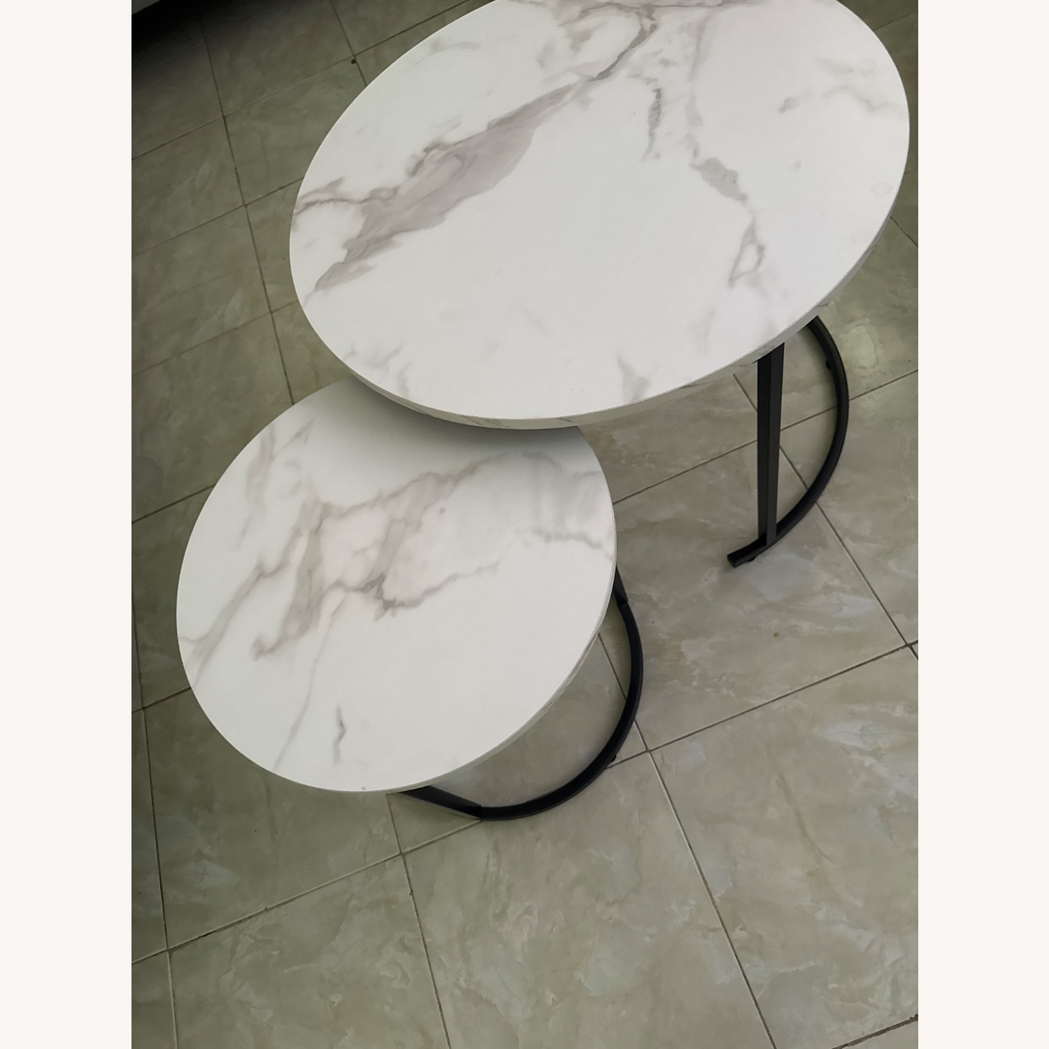 Amazon White Metal Coffee Table - image-3