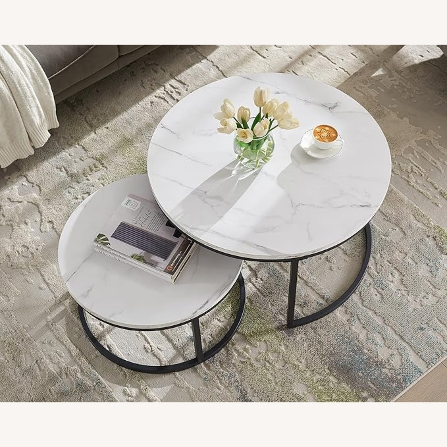 Amazon White Metal Coffee Table - image-4