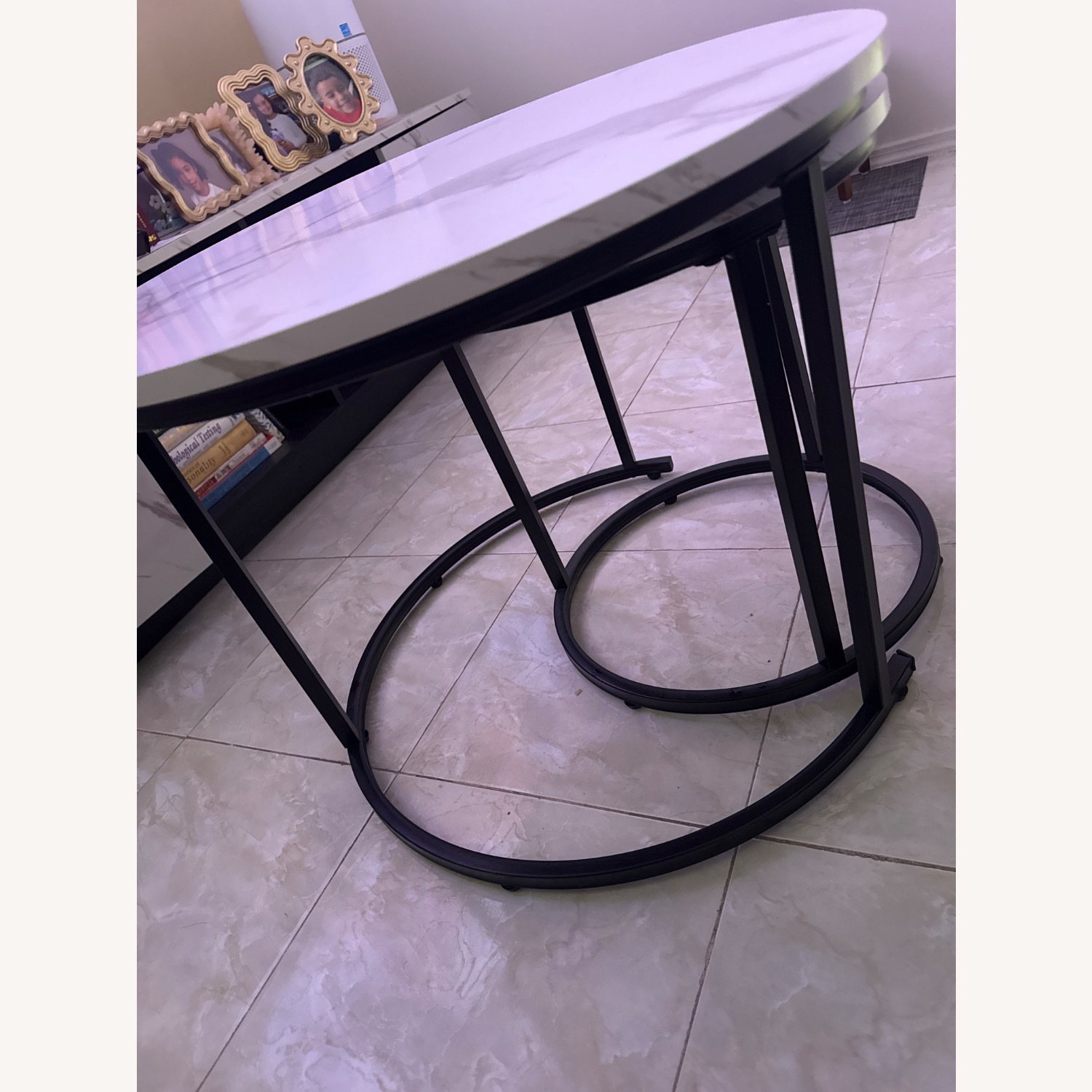 Amazon White Metal Coffee Table - image-2