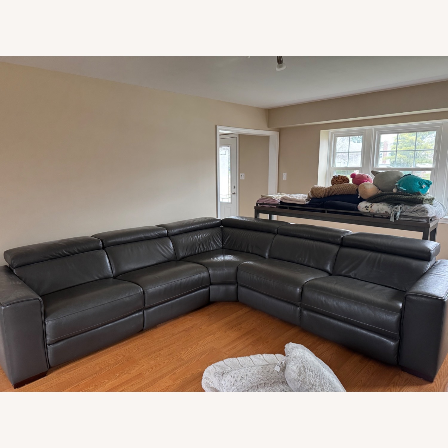 Grey Reclining Sectional  - image-1