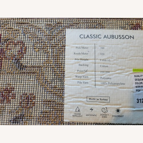 Used Classic Aubusson Floral Area Rug Beige 2'2" x 3'0" for sale on AptDeco