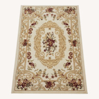 Classic Aubusson Floral Area Rug Beige 2'2" x 3'0"