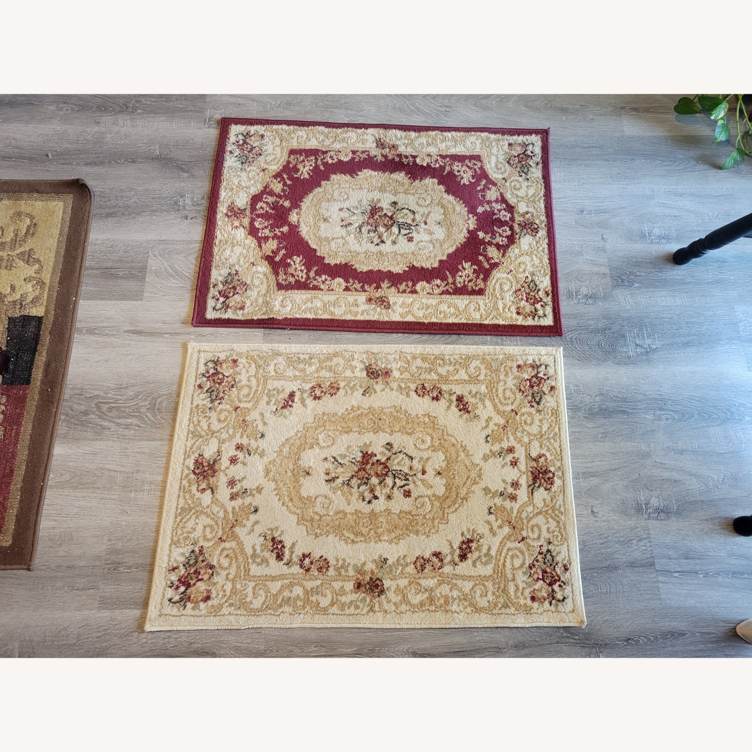 Classic Aubusson Floral Area Rug Beige 2'2" x 3'0" - image-4